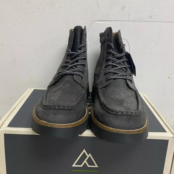 Alpine Mens Bryson Lace Up Moc Toe Style Gray Suede Leather Upper NEW - 11 - Picture 4 of 7